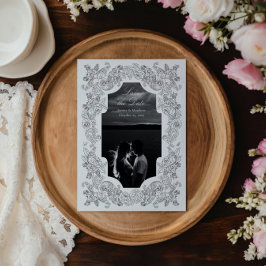 Reserve A Data Foto Romântica em Preto e Branco Barroco