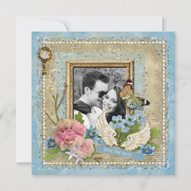 Reserve A Data Foto romântica Salvar a Data (Frente)