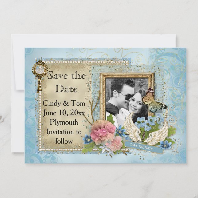 Reserve A Data Foto romântica Salvar a Data (Frente)