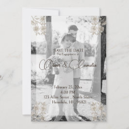 Reserve A Data Foto Romântica Salvar Data de Engajamento/Casament