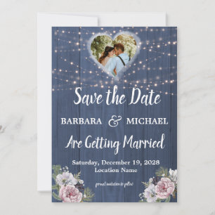 Reserve A Data Foto Rustic Floral Weding The Date Card
