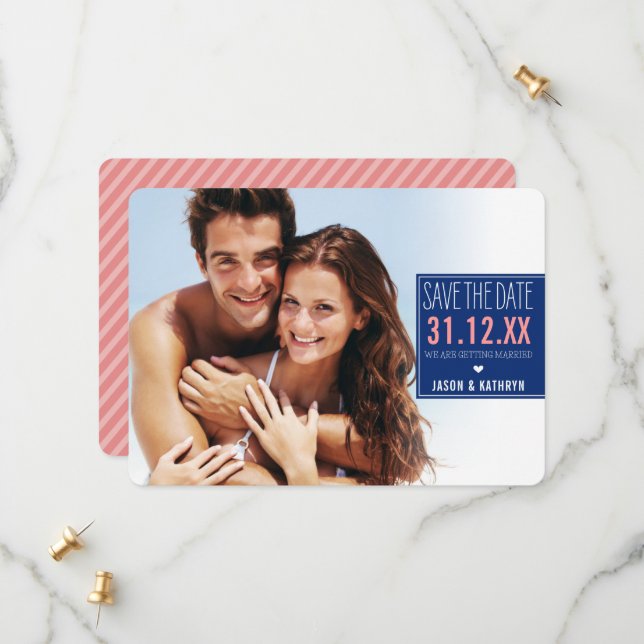 Reserve A Data FOTO SALVE A DATA ombre faixa diagonal listra azul (Frente/Verso In Situ)