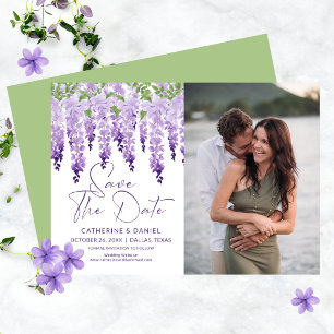Reserve A Data Foto Salve o Dia Casamento Aquarela Wisteria