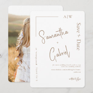 Reserve A Data Foto Save the Date de Casamento Contemporâneo Bran