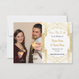 Reserve A Data Foto Save The Date Festa de Casamento 1920 Art Déc