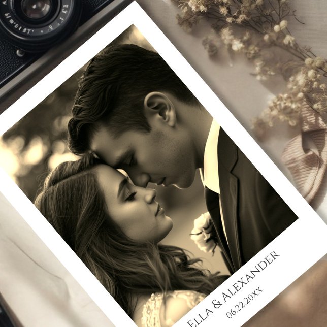 Reserve A Data Foto Sepia Vintage (Vintage Style Sepia Photo Overlay Save The Date)