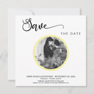 Reserve A Data *~* FOTO Simples Casamento Amarelo Boho Salvar Dat