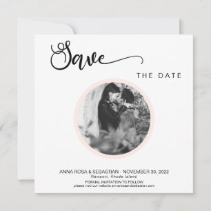 Reserve A Data *~* FOTO Simples Casamento De Peach Boho Salvar A 