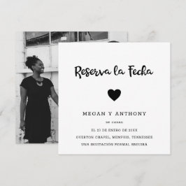 Reserve A Data Foto Simples Casamento Espanhol do Coração Moderno