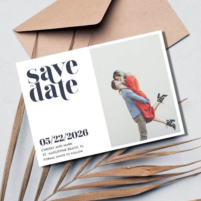 Reserve A Data Foto simples Casamento moderno Salve a data (Simple Photo Modern Wedding Save the Date)