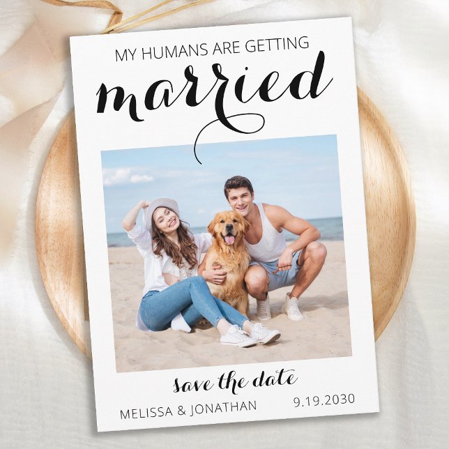 Reserve A Data Foto Simples De Cão De Casamento Pet Personalizado (Criador carregado)