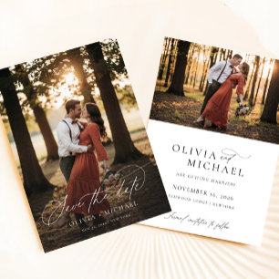 Reserve A Data Foto Simples De Casamento De Script Elegante