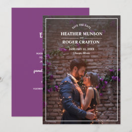 Reserve A Data Foto simples do Noivado Roxo Salvar a Data