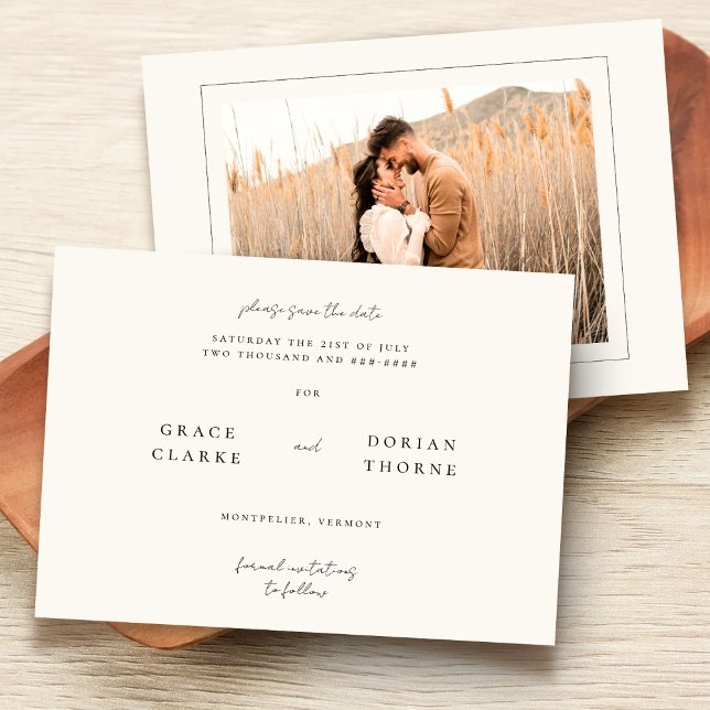 Reserve A Data Foto Simples E Neutra De Casamento Branco De Marfi (Criador carregado)