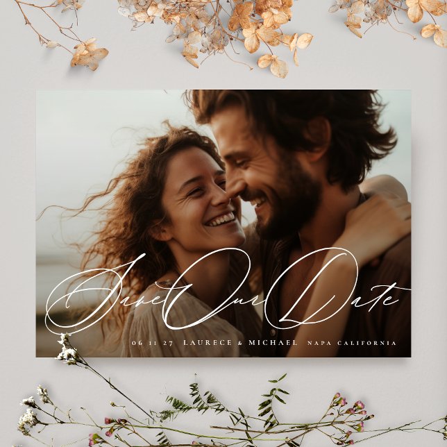 Reserve A Data Foto Simples Moderna Preta e Branca O Casamento (Criador carregado)