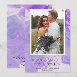 Reserve A Data Foto simples Na moda para casamento Roxo Salvar a