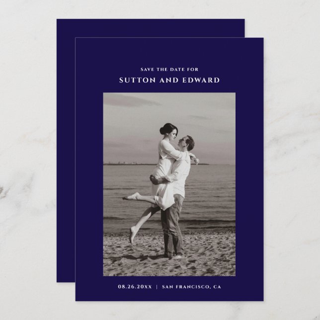 Reserve A Data Foto única muito minimalista (Frente/Verso)