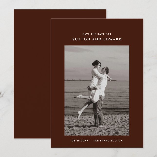 Reserve A Data Foto única muito simples (Frente/Verso)