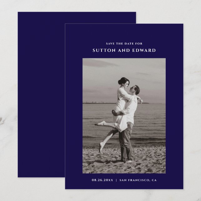 Reserve A Data Foto única muito simples (Frente/Verso)