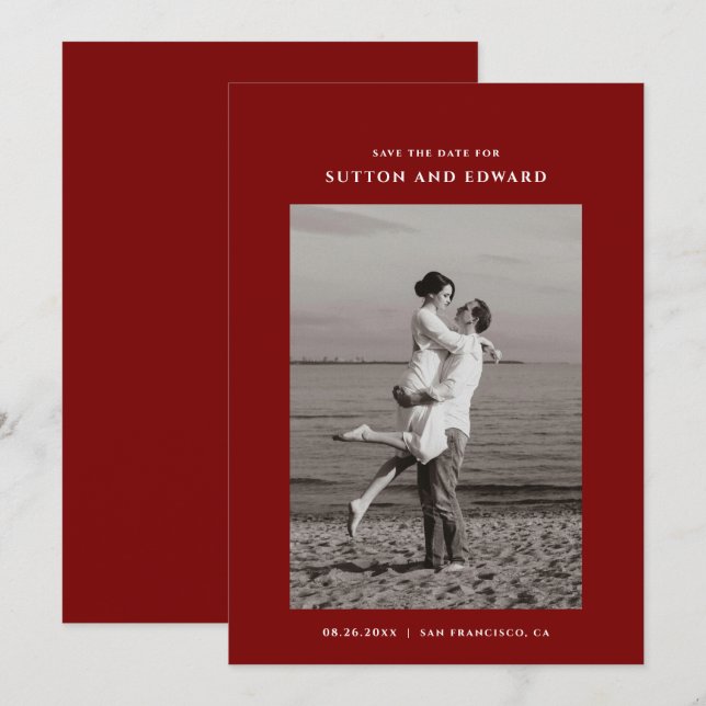 Reserve A Data Foto única muito simples (Frente/Verso)