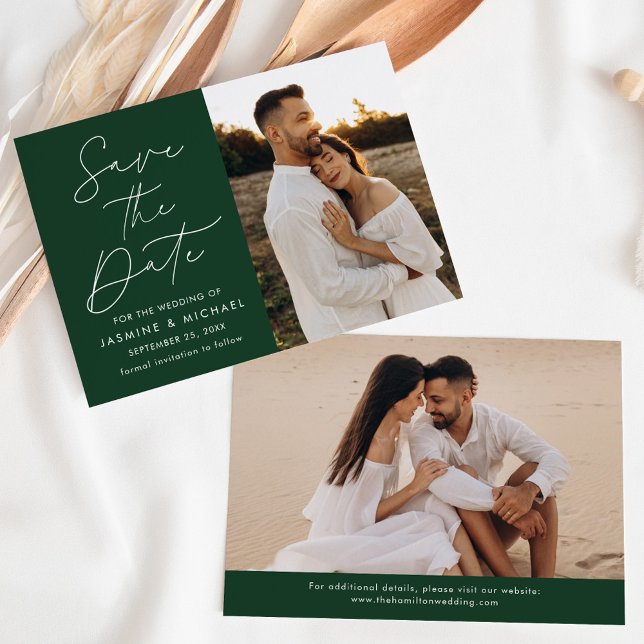 Reserve A Data Foto Verde 2 de Script Moderno (Criador carregado)