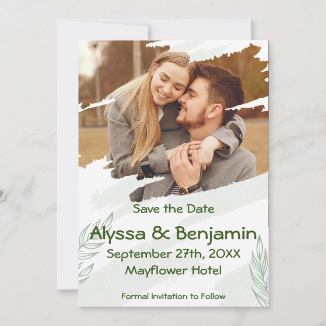 Reserve A Data Foto verde torn (Frente)