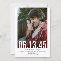 Foto vertical de fechamento de data de casamento S