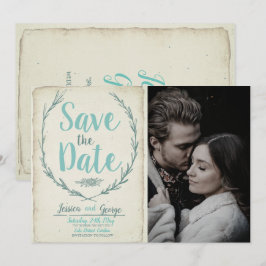 Reserve A Data Foto: Vintage rustic wreath Wedding