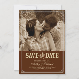 Reserve A Data Foto Western Vintage para Save The Date