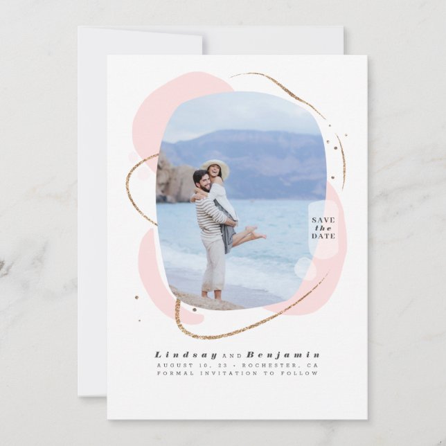 Reserve A Data Fotografia abstrata romântica moderna para salvar  (Frente)