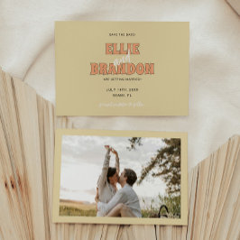 Reserve A Data Fotografia de casamento com letras em negrito retr