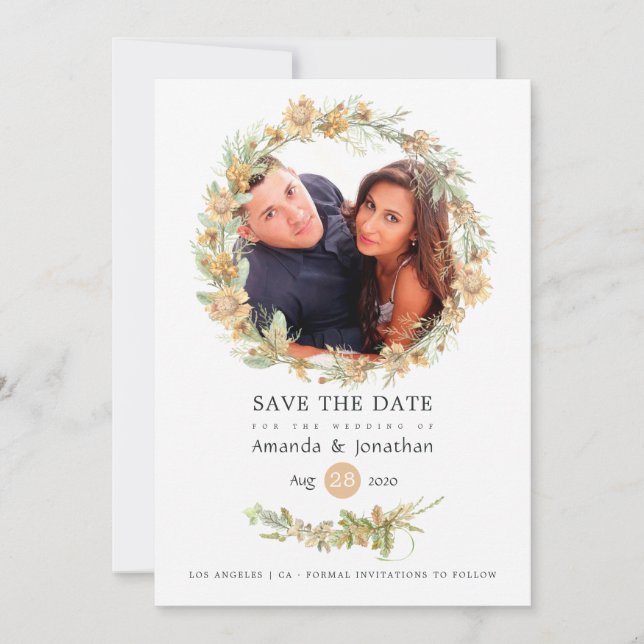 Reserve A Data Fotografia de casamento de flores silvestres da fl (Frente)