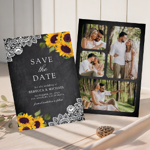 Reserve A Data Fotografia de casamento de girassóis com quadro de