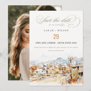 Reserve A Data Fotografia de casamento em aquarela da paisagem de
