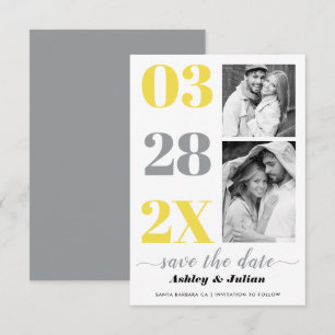 Reserve A Data Fotografia de cinza e amarelo moderno