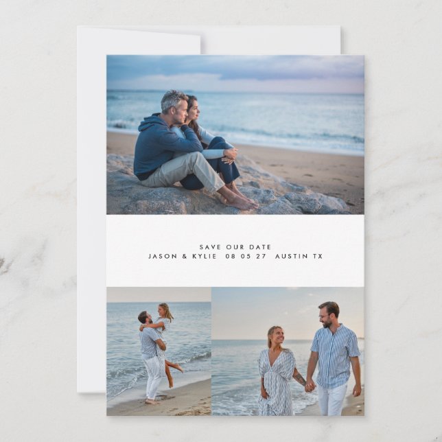 Reserve A Data fotografia de colagem mínima simples moderna de 4 (Frente)