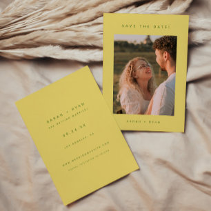 Reserve A Data Fotografia de Noivado Minimalista Amarelo Limão Ca