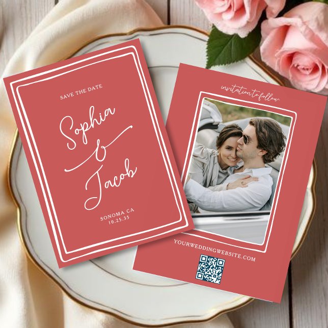 Reserve A Data Fotografia do Casamento de Save The Date Desenhada (Criador carregado)