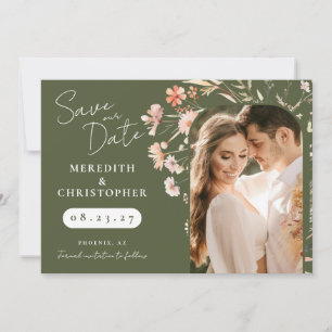 Reserve A Data Fotos de Casamento com Flores Silvestres Boho Verd