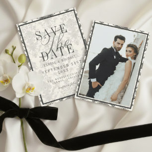 Reserve A Data Fotos de Casamento com Padrão Rococó de Damasco em