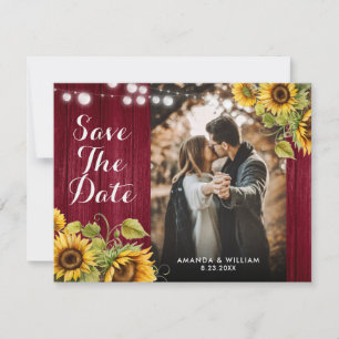 Reserve A Data Fotos de Casamento de Girassóis em Madeira Vermelh