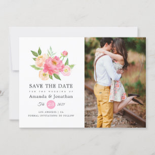 Reserve A Data Fotos de casamento de peônias em aquarela de prima