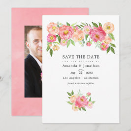 Reserve A Data Fotos de casamento de peônias em aquarela rosa pas