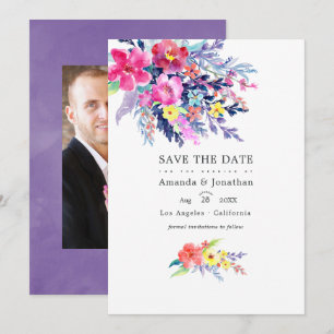 Reserve A Data Fotos De Casamento Floral Colorido De Aquarela Na