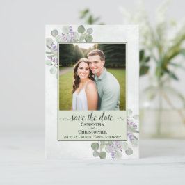 Reserve A Data Fotos de Casamento Verde Rústico de Eucalipto e La