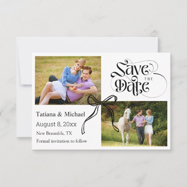 Reserve A Data Fotos modernas da caligrafia do arco Coquette 2 (Frente)