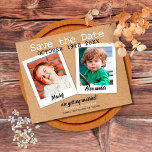Reserve A Data Fotos Russas De Infância Salvem A Data<br><div class="desc">Personalize com suas fotos de infância para criar um cartão de data exclusivo. O inverso tem detalhes adicionais sobre a data,  incluindo o site do seu casamento. Projetado por Thisnotme©</div>