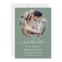 Frame de Foto Redonda Moderna Elegante Verde