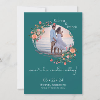 Reserve A Data Frame Floral de Foto do Teal Oceano