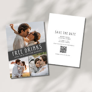 Reserve A Data Free Drinks 3 Photo Código QR Casamento